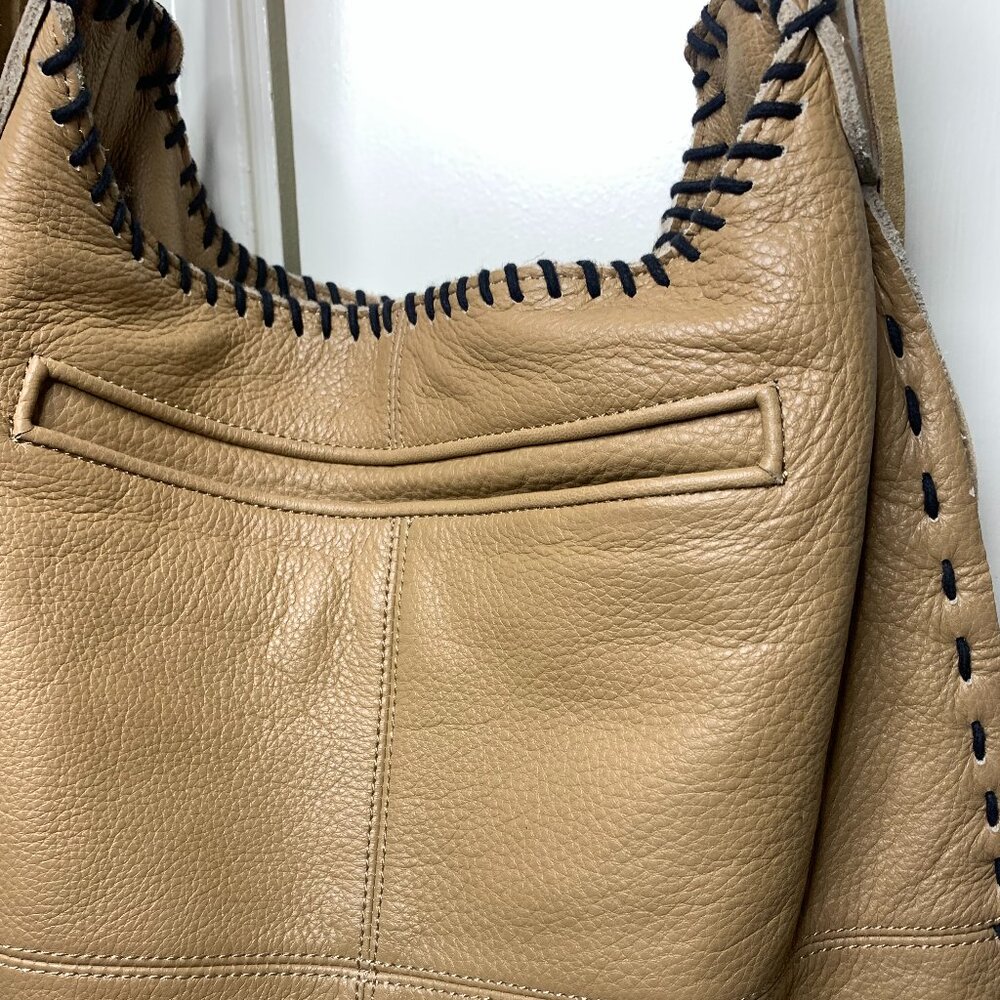 MUXO Large Tan Leather Shoulder Bag - Picture 15 of 17